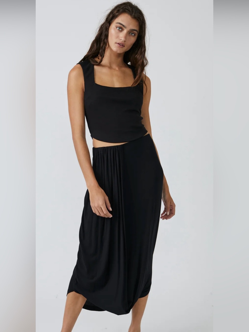 Free people Daphne knit  skirt and crop top set, size medium